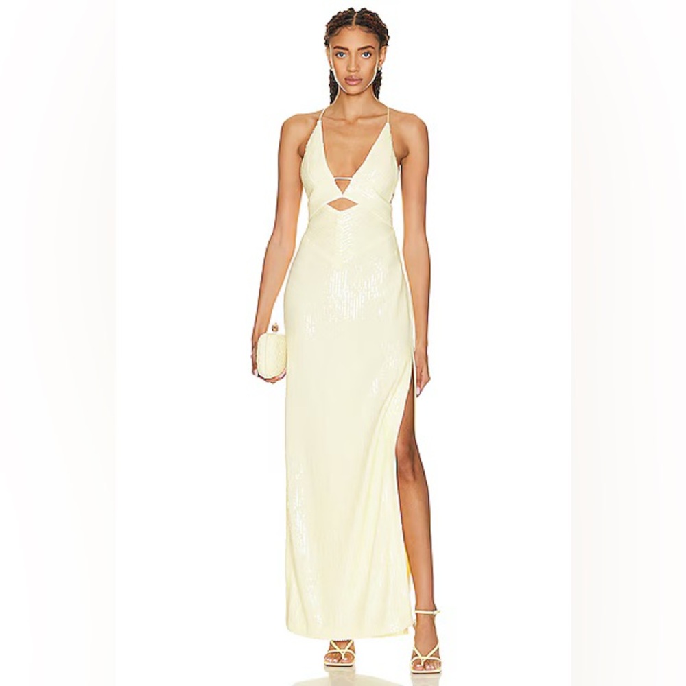 Galvan Galvanized Prism Gown - Yellow (Buttermilk)